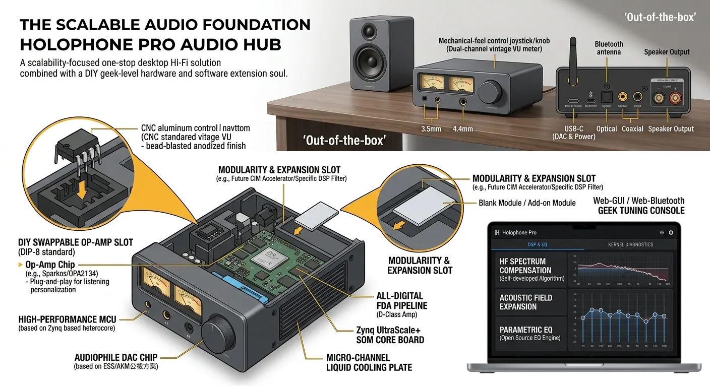 Audio Hub 功放一体机：模块化可换插拔架构