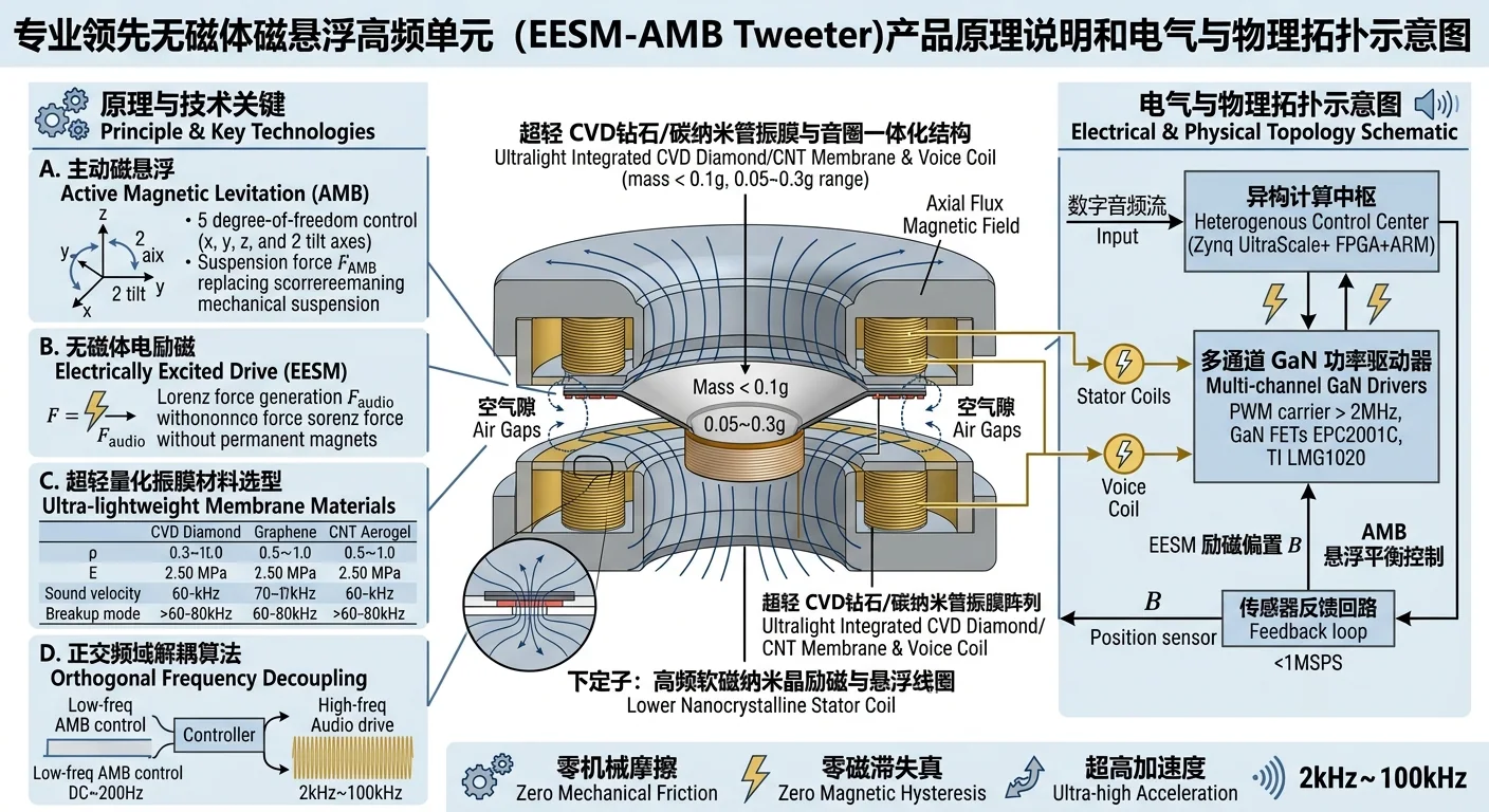 EESM-AMB 换能器产品原理说明书：EESM 电磁驱动结构剖面与声学拓扑